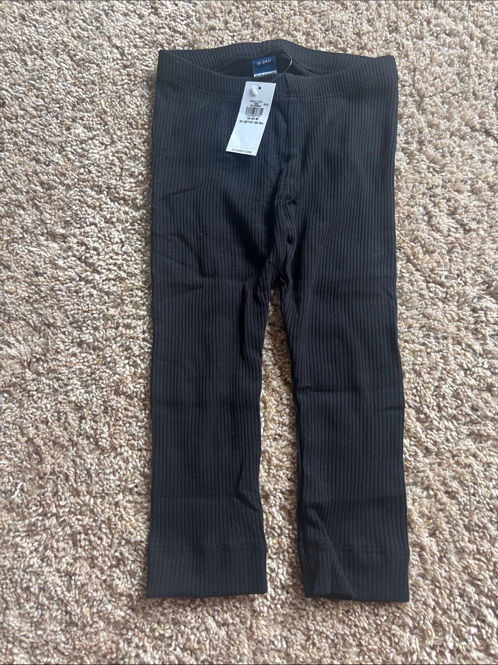 Old Navy Black Ribbed Kids Leggings